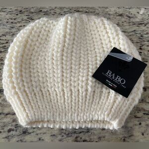 Babo women's beanie winter hat ski knit cream wool new with tags